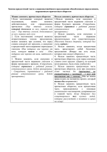 Замена придаточной части сложноподчинённого предложения