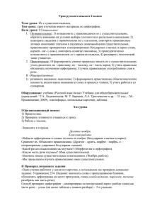 Урок русского языка в 6 классе Тема урока Тип урока Цели урока