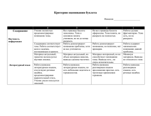 Критерии оценки буклета