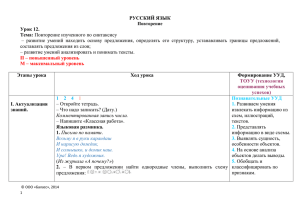 РУССКИЙ ЯЗЫК  Урок 12. Тема: