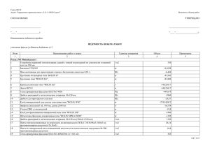 Ведомость объема работ