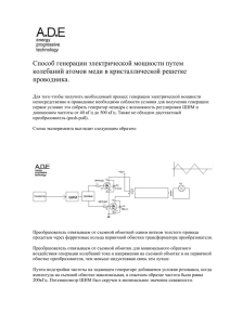 Раскачка атомов меди в кристаллической решетке проводника