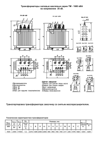 Трансформаторы силовые масляные серии ТМ