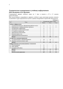 Вариант 3 – базовый уровень, по 1 часу в неделю, всего 69 часов.