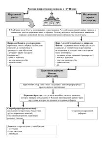 Русская православная церковь в  XVII веке Церковный Подчинение церкви