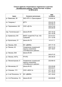 Список адресов стационарных переписных участков