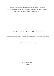 ФЕДЕРАЛЬНОЕ ГОСУДАРСТВЕННОЕ ОБРАЗОВАТЕЛЬНОЕ УЧРЕЖДЕНИЕ ВЫСШЕГО ПРОФЕССИОНАЛЬНОГО ОБРАЗОВАНИЯ «ЮЖНЫЙ ФЕДЕРАЛЬНЫЙ УНИВЕРСИТЕТ»