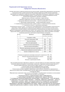 Творческий отчёт директора школы