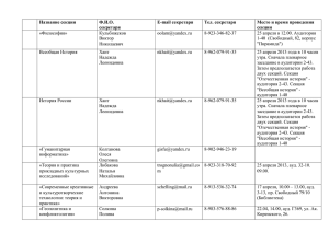 Название секции Ф.И.О. секретаря E