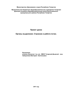 Министерство образования и науки Республики Татарстан  Муниципальное бюджетное общеобразовательное учреждение Татарская