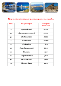 Крупнейшие полуострова мира по площади