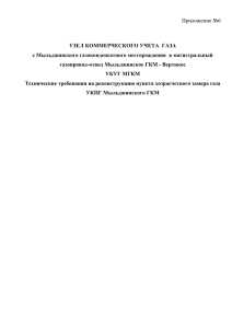 2. Сведения по Существующему узлу коммерческого учета газа