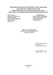 Образовательная программа по классу скрипки