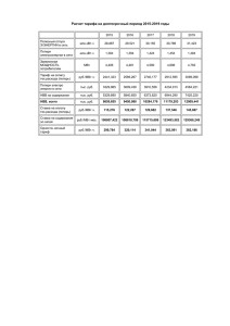 Расчет тарифа на долгосрочный период 2015