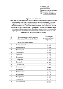 Предельная стоимость 1 квадратного метра общей площади