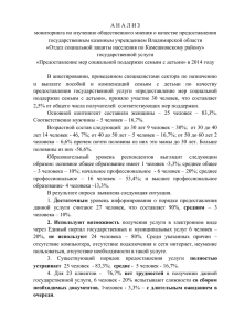 А Н А Л И З мониторинга по изучению общественного мнения о