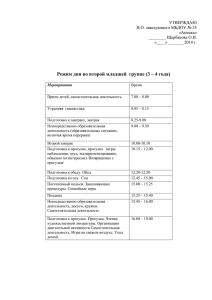 Режим дня во второй младшей  группе (3 – 4...  УТВЕРЖДАЮ И.О. заведующего МБДОУ № 35