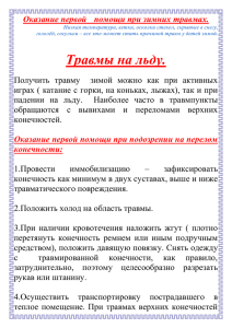 "Травмы на льду" (оказание первой помощи при зимних травмах).