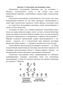 Занятие 4. Сцепленное наследование генов.