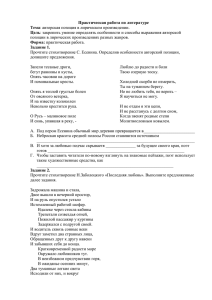 Практическая работа по литературе