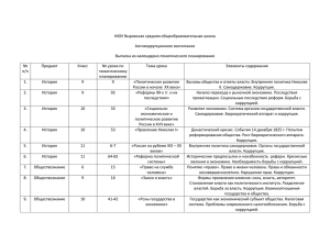 Выписка из календарно-тематического планирования