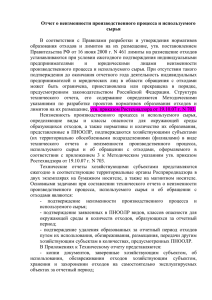 Отчет о неизменности производственного процесса и