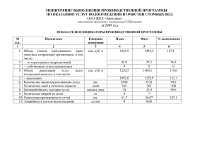 услуги водоотведения и очистки сточных вод