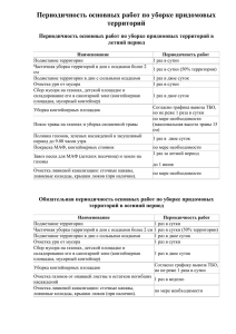 Периодичность основных работ по уборке придомовых