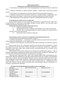 Лабораторная работа. Особенности строения животной и