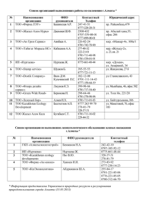Список организаций, выполняющих работы по озеленению и по