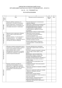 (проектно-комплексный план) организация работы классного