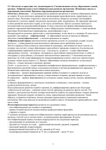 3.3. Онтогенез и присущие ему закономерности. Специализация