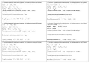 1.Составьте уравнения химических реакций по схемам и укажите