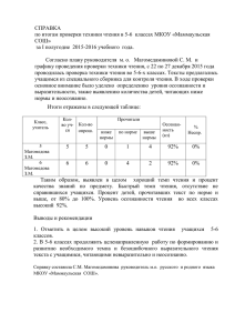 Справка по итогам проверки техники чтения в 5