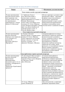 Вопрос Контекст Обоснование для сопоставления Тема «отцов и детей» в русской литературе