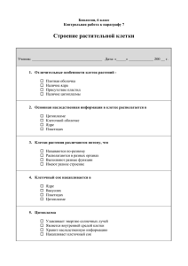 Строение растительной клетки