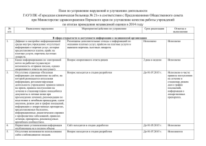 План мероприятий по устранению нарушений