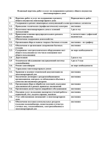 Плановый перечень работ и услуг по содержанию и ремонту