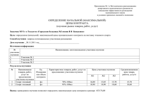 определение цены контракта спирт