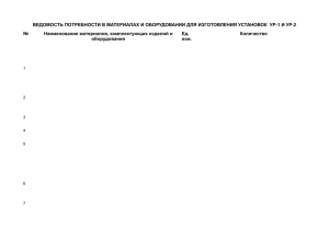ВЕДОМОСТЬ ПОТРЕБНОСТИ В МАТЕРИАЛАХ И