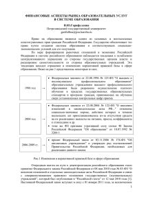 финансовые аспекты рынка образовательных услуг в системе