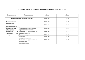 ГРАФИК РАСПРЕДЕЛЕНИЯ ВЫПУСКНИКОВ ФМ 2014 ГОДА