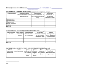 Расшифровки статей баланса
