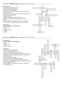 Кроссворд «Нервная ткань». Вариант 1. Ф.И. уч