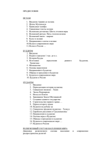 Предисловие Ислам Введение Аравия до ислама Жизнь