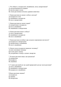 1. Что общего у водорослей, лишайников, мхов, папоротников?