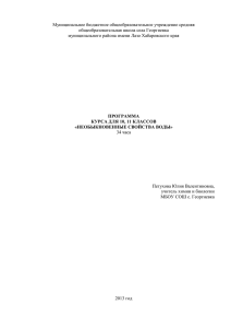 необыкновенные свойства воды - Муниципальное бюджетное