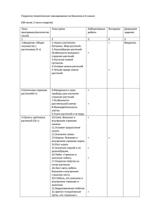 Поурочно-тематическое планирование по биологии в 6 классе