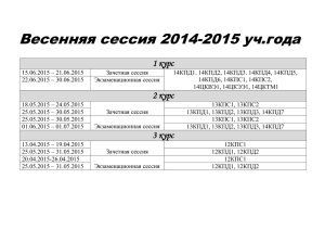 Весенняя сессия 2014-2015 уч.года 1 курс 15.06.2015 – 21.06