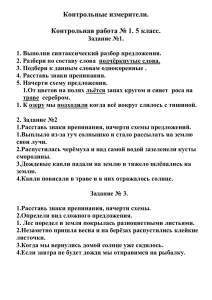 Контрольные измерители.  Контрольная работа № 1. 5 класс.